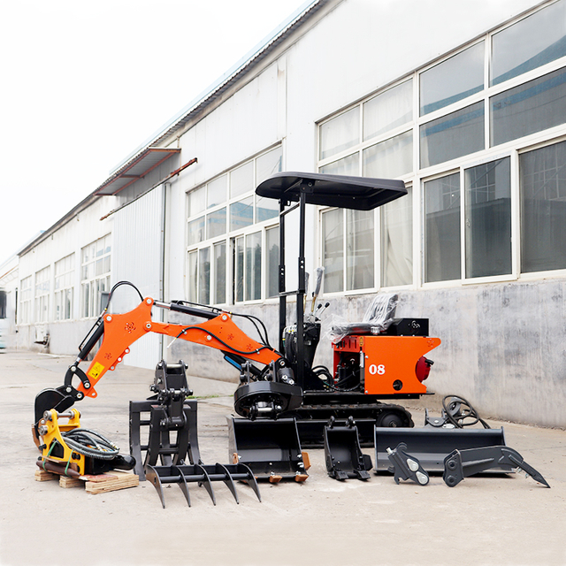 Chinese Backhoe Excavator 0.8t Smallest Minidigger Household 08 Ton Micro Mini Crawler Excavator With Attachments