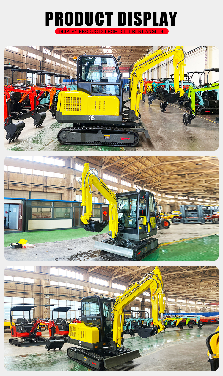 FREE SHIPPING! Cheapest Mini Excavator Uses Kubota Engine 3.5 Ton 1 Ton 2 Ton Digger Mini Pelle 3.5 Ton Excavator Machine supplier