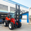 การออกแบบใหม่รถยกดีเซลแบบออฟโรด 5t 4wd ขับเคลื่อนสี่ล้อทั้งหมด 3 ตัน 3.5 ตัน 4x4 รถยกสำหรับพื้นที่ขรุขระด้านหลัง