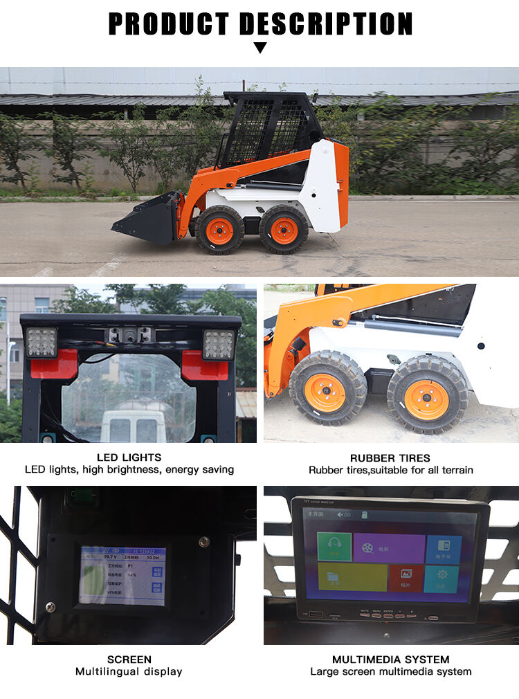Multifunctional CE EPA Euro5 Home Farm Garden Gasoline Diesel Mini Small Micro Compact Skid Steer Loader factory