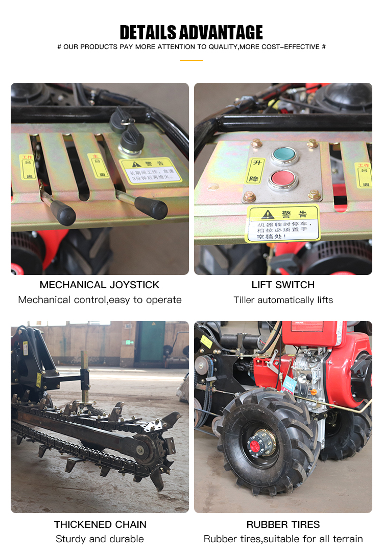 product custom ce approved 15hp trenching machine mini chain trencher super durable 450mm trench depth tractor trenchertrencher-2