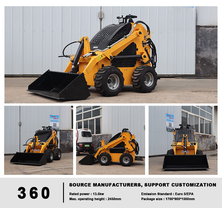 Multifunctional CE EPA Euro5 Home Farm Garden Gasoline Diesel Mini Small Micro Compact Skid Steer Loader manufacture