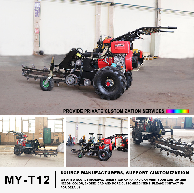 product custom ce approved 15hp trenching machine mini chain trencher super durable 450mm trench depth tractor trenchertrencher-1